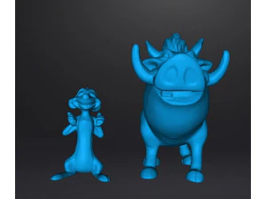 TIMON AND PUMBAA FIGURES SET PVC PLASTIC MODEL TOY KAWAII 3D Print Model