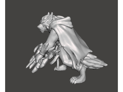 WOLF WARRIOR WOLFEN RANGER MINIATURE MODEL FANTASY GAMES DND RPG Modelo de Impressão 3D