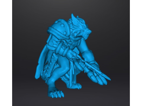 WOLF WARRIOR WOLFEN RANGER MINIATURE MODEL FANTASY GAMES DND RPG Modelo de Impressão 3D