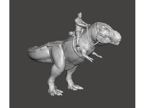 WOLFENSTEIN HITLER ON T-REX MINIATURE MODEL FIGURE SCIFI FANTASY GAMES RPG DND 3Dプリントモデル