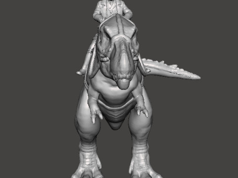 WOLFENSTEIN HITLER ON T-REX MINIATURE MODEL FIGURE SCIFI FANTASY GAMES RPG DND Model Cetak 3D