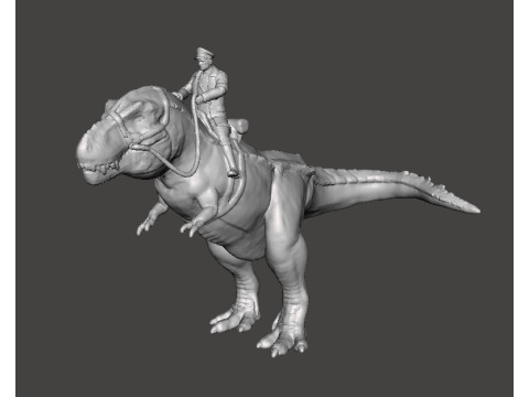 WOLFENSTEIN HITLER ON T-REX MINIATURE MODEL FIGURE SCIFI FANTASY GAMES RPG DND Model Cetak 3D