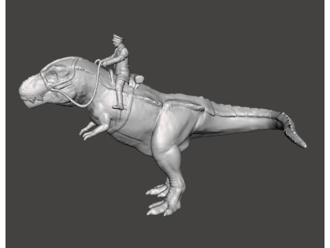 WOLFENSTEIN HITLER ON T-REX MINIATURE MODEL FIGURE SCIFI FANTASY GAMES RPG DND Model Cetak 3D