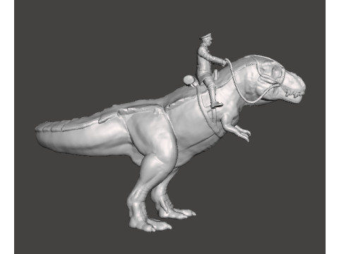 WOLFENSTEIN HITLER ON T-REX MINIATURE MODEL FIGURE SCIFI FANTASY GAMES RPG DND Model Cetak 3D