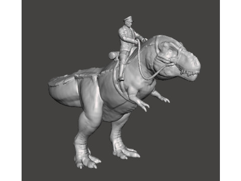 WOLFENSTEIN HITLER ON T-REX MINIATURE MODEL FIGURE SCIFI FANTASY GAMES RPG DND Model Cetak 3D