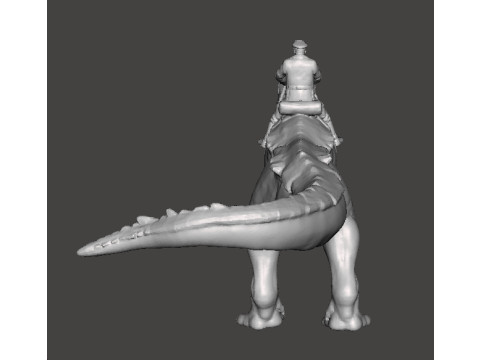 WOLFENSTEIN HITLER ON T-REX MINIATURE MODEL FIGURE SCIFI FANTASY GAMES RPG DND Model Cetak 3D