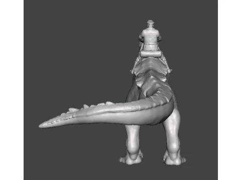 WOLFENSTEIN HITLER ON T-REX MINIATURE MODEL FIGURE SCIFI FANTASY GAMES RPG DND 3D Print Model