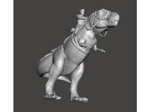 WOLFENSTEIN HITLER ON T-REX MINIATURE MODEL FIGURE SCIFI FANTASY GAMES RPG DND Model Cetak 3D