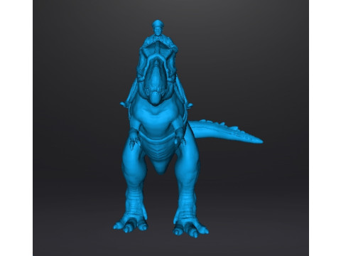 WOLFENSTEIN HITLER ON T-REX MINIATURE MODEL FIGURE SCIFI FANTASY GAMES RPG DND Model Cetak 3D