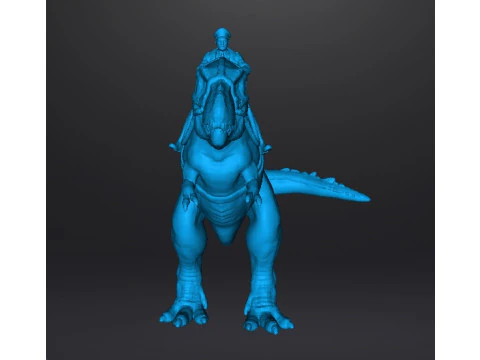 WOLFENSTEIN HITLER ON T-REX MINIATURE MODEL FIGURE SCIFI FANTASY GAMES RPG DND 3D Print Model