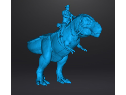 WOLFENSTEIN HITLER ON T-REX MINIATURE MODEL FIGURE SCIFI FANTASY GAMES RPG DND Model Cetak 3D