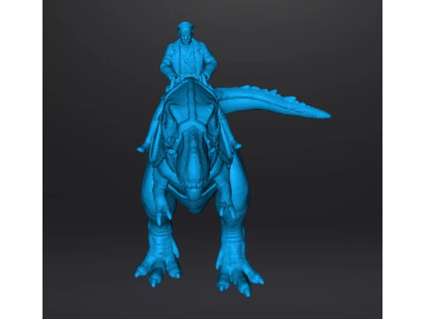 WOLFENSTEIN HITLER ON T-REX MINIATURE MODEL FIGURE SCIFI FANTASY GAMES RPG DND 3D Print Model