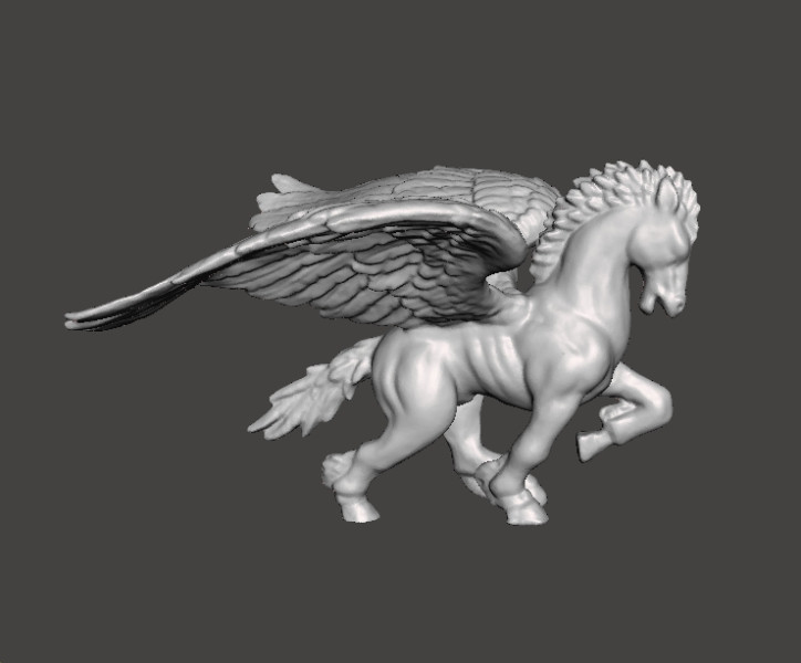 PEGASUS GALLOPING MINIATURE MODEL FOR FANTASY GAMES RPG DND 3D Print Model .c4d .max .obj .3ds .fbx .stl .blend