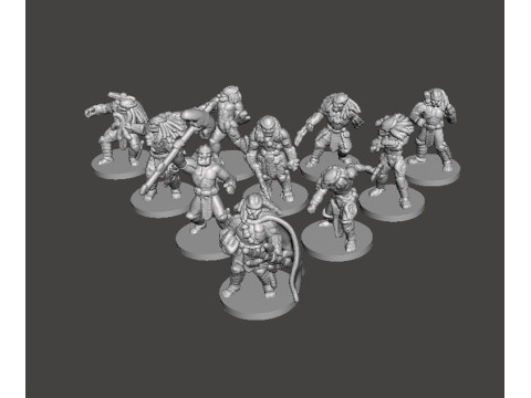 6MM SCALE PREDATORS SET MINIATURE MODELS FOR SCIFI OR FANTASY GAMES 3D प्रिंट मॉडल