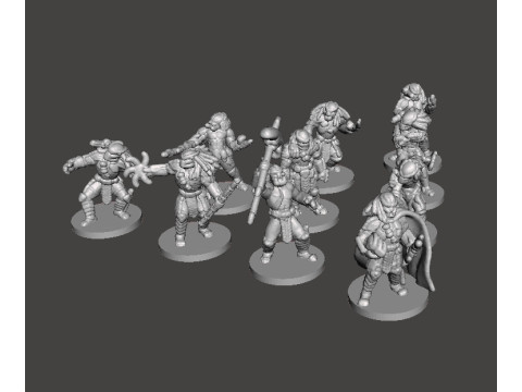 6MM SCALE PREDATORS SET MINIATURE MODELS FOR SCIFI OR FANTASY GAMES 3D Принт Модель