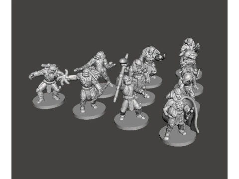 6MM SCALE PREDATORS SET MINIATURE MODELS FOR SCIFI OR FANTASY GAMES 3D Print Model