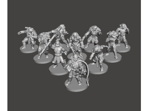 6MM SCALE PREDATORS SET MINIATURE MODELS FOR SCIFI OR FANTASY GAMES 3D Принт Модель