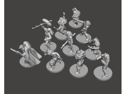 6MM SCALE PREDATORS SET MINIATURE MODELS FOR SCIFI OR FANTASY GAMES 3D Принт Модель
