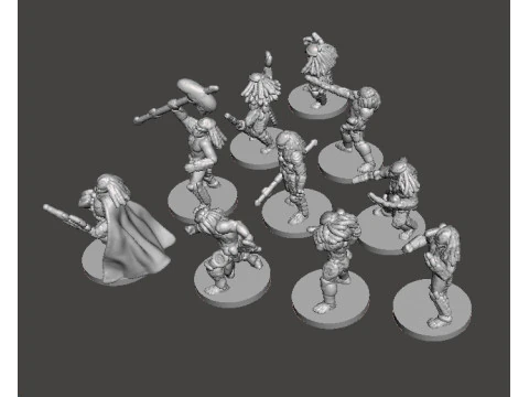 6MM SCALE PREDATORS SET MINIATURE MODELS FOR SCIFI OR FANTASY GAMES 3D Print Model