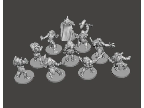 6MM SCALE PREDATORS SET MINIATURE MODELS FOR SCIFI OR FANTASY GAMES 3D Print Model