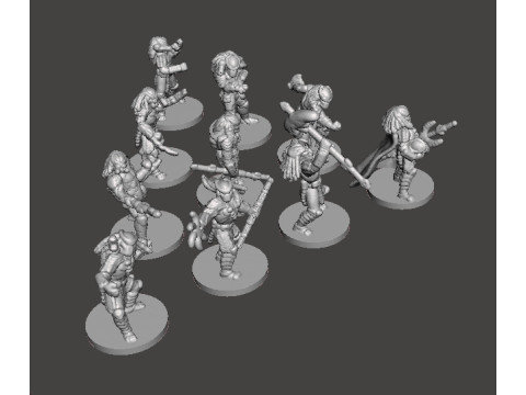 6MM SCALE PREDATORS SET MINIATURE MODELS FOR SCIFI OR FANTASY GAMES 3D Принт Модель