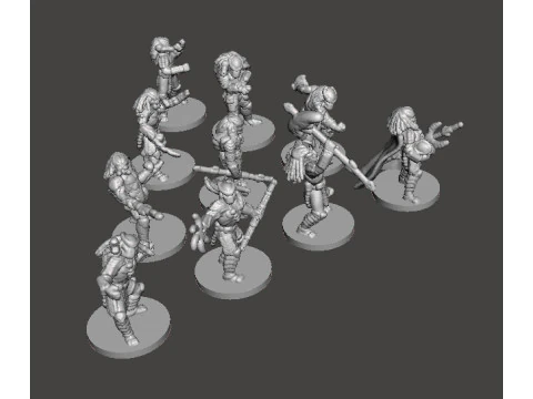 6MM SCALE PREDATORS SET MINIATURE MODELS FOR SCIFI OR FANTASY GAMES 3D Print Model