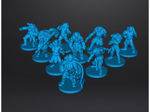 6MM SCALE PREDATORS SET MINIATURE MODELS FOR SCIFI OR FANTASY GAMES 3D Принт Модель
