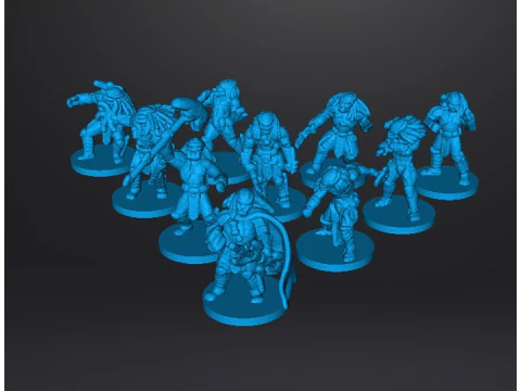 6MM SCALE PREDATORS SET MINIATURE MODELS FOR SCIFI OR FANTASY GAMES 3D Print Model