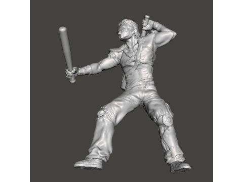 MODELO EM MINIATURA DE CASEY JONES PARA JOGOS DE FANTASIA RPG DND Modelo de Impressão 3D