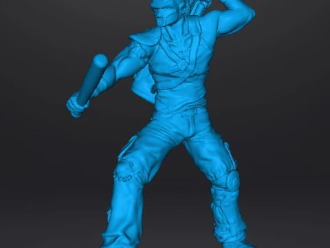 MODELO EM MINIATURA DE CASEY JONES PARA JOGOS DE FANTASIA RPG DND Modelo de Impressão 3D