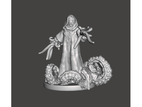 SPAWN CULTIST WITH TENTACLES MINIATURE MODEL FIGURE FOR FANTASY HORROR GAMES RPG DND 3Dプリントモデル