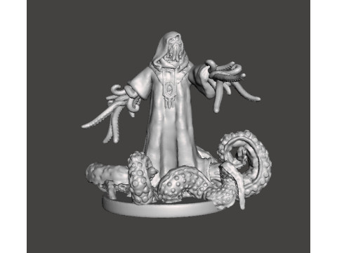 SPAWN CULTIST WITH TENTACLES MINIATURE MODEL FIGURE FOR FANTASY HORROR GAMES RPG DND 3D 打印模型