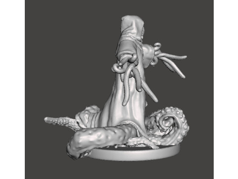 SPAWN CULTIST WITH TENTACLES MINIATURE MODEL FIGURE FOR FANTASY HORROR GAMES RPG DND 3D 打印模型