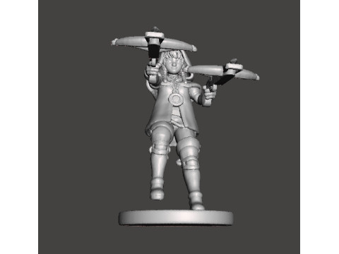 LINKLE DUAL CROSSBOWS MINIATURE MODEL FANTASY GAMES RPG DND 3D प्रिंट मॉडल
