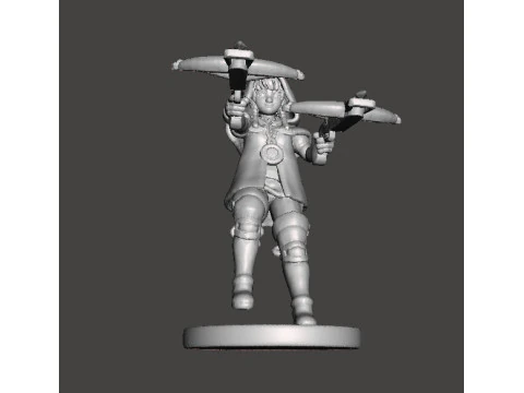 LINKLE DUAL CROSSBOWS MINIATURE MODEL FANTASY GAMES RPG DND 3D Print Model