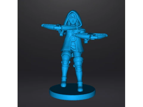 LINKLE DUAL CROSSBOWS MINIATURE MODEL FANTASY GAMES RPG DND 3D Print Model