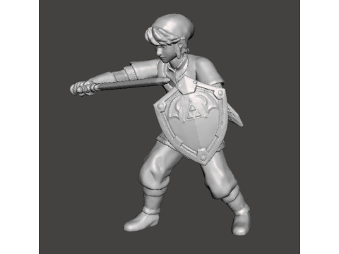 LINK SKYWARD SWORD MINIATURE MODEL FANTASY GAMES RPG DND Model Cetak 3D