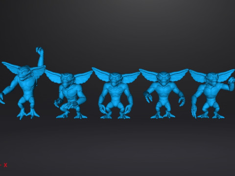 GREMLINS MINIATURE MODELS SET OF 5 FIGURES FOR FANTASY AND HORROR GAMES RPG DND 3D प्रिंट मॉडल
