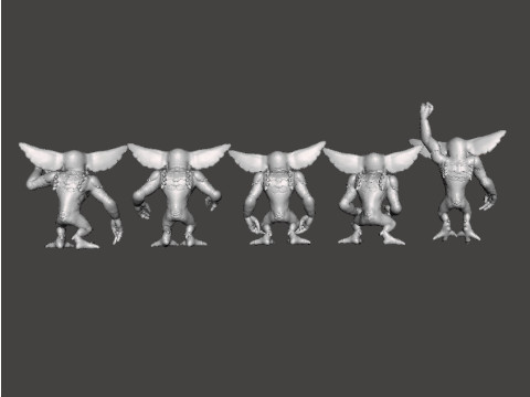 GREMLINS MINIATURE MODELS SET OF 5 FIGURES FOR FANTASY AND HORROR GAMES RPG DND 3D प्रिंट मॉडल