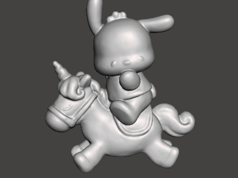 POCHACCO ON UNICORN PVC FIGURE MODEL TOY SCULPTURE 3D Print Model