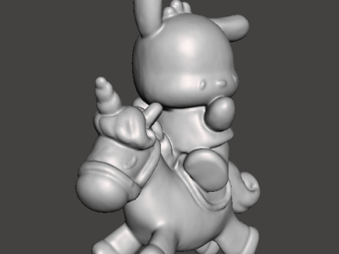 POCHACCO ON UNICORN PVC FIGURE MODEL TOY SCULPTURE Model Cetak 3D