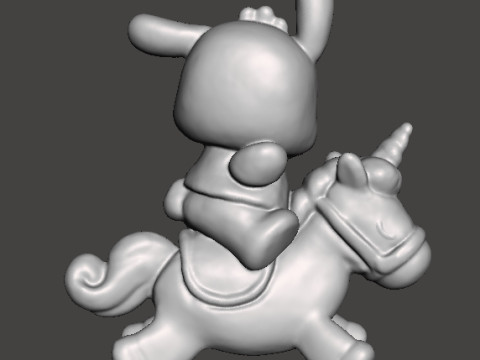 POCHACCO ON UNICORN PVC FIGURE MODEL TOY SCULPTURE Model Cetak 3D