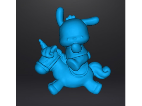 POCHACCO ON UNICORN PVC FIGURE MODEL TOY SCULPTURE Model Cetak 3D