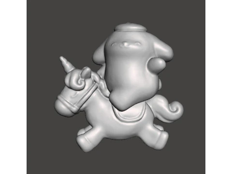 ユニコーン PVC フィギュアモデル玩具彫刻のポムポムプリン 3Dプリントモデル