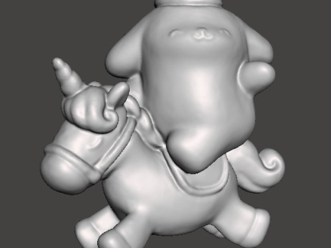 POMPOMPURIN ON UNICORN PVC FIGURE MODEL TOY SCULPTURE 3D 打印模型