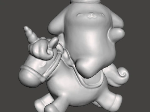 ユニコーン PVC フィギュアモデル玩具彫刻のポムポムプリン 3Dプリントモデル