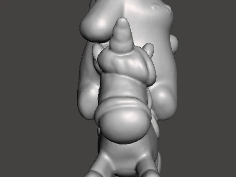 ユニコーン PVC フィギュアモデル玩具彫刻のポムポムプリン 3Dプリントモデル