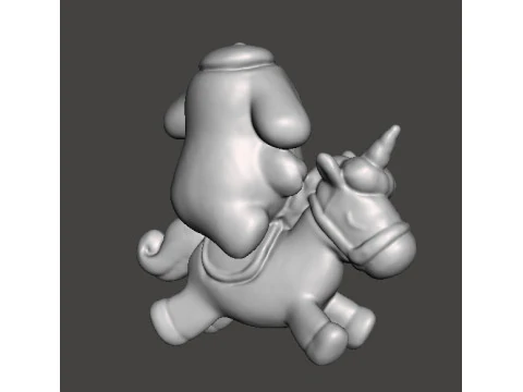 ユニコーン PVC フィギュアモデル玩具彫刻のポムポムプリン 3Dプリントモデル