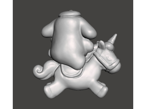 POMPOMPURIN ON UNICORN PVC FIGURE MODEL TOY SCULPTURE 3D 打印模型
