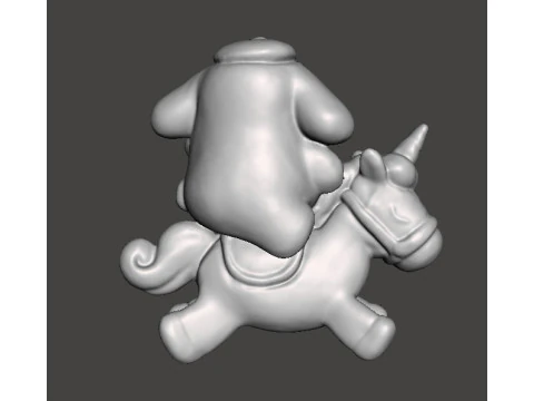 ユニコーン PVC フィギュアモデル玩具彫刻のポムポムプリン 3Dプリントモデル